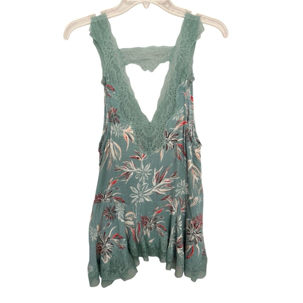 Intimately Free People Wait For It Lace Cami Floral Teal S